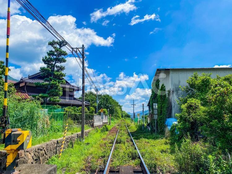 線路の風景 夏,線路,風景の写真素材