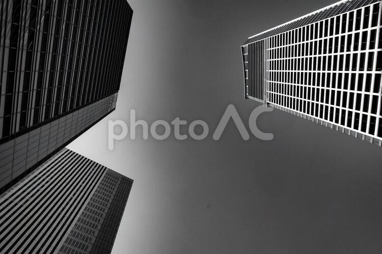 横浜みなとみらいの街並み（モノクローム） みなとみらい,横浜,ビル群の写真素材