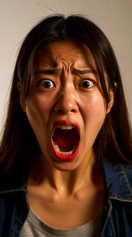 叫ぶ女性 叫ぶ女性の写真