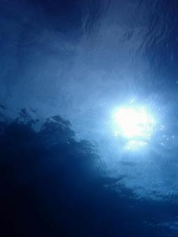 海面と太陽 海面と太陽の写真