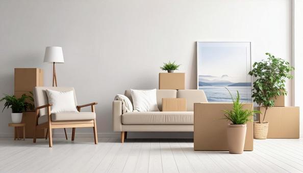 ダンボール箱 引っ越しイメージ ダンボール箱 引っ越しイメージの写真