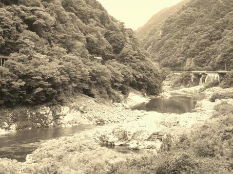 徳島県-大歩危-国道と吉野川 大歩危,吉野川,天然記念物の写真素材