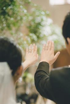 結婚式③ 結婚式,新郎新婦,weddingの写真素材