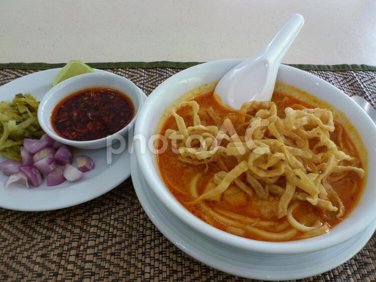 本場タイ料理カオソーイ カオソーイ,カオソイ,タイ料理の写真素材