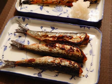 焼き魚、イワシ 焼き魚、イワシ 焼き魚,鰯,おかずの写真素材