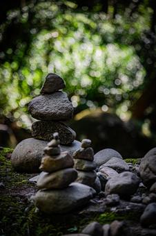 川原の小石の積み上げ 小石,積み上げ,積むの写真素材