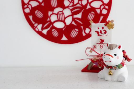 午年の年賀状素材の写真