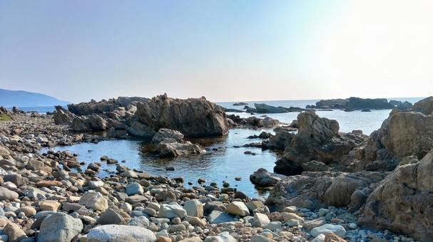 越前の海 日本海,越前,海の写真素材
