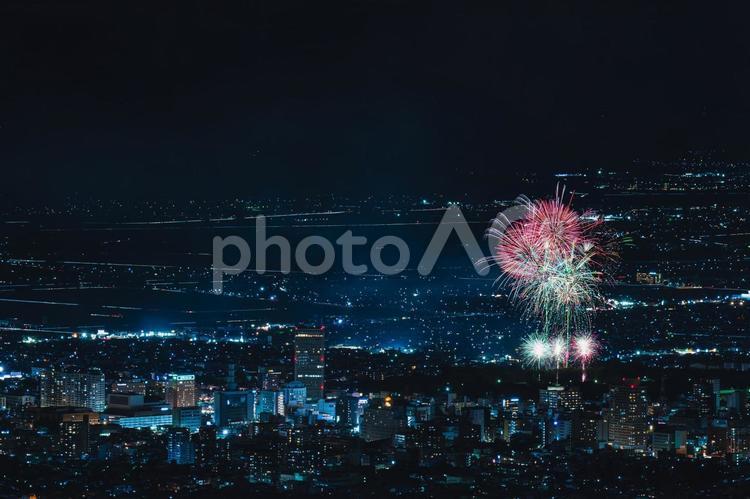 山形市　夏　花火大会 山形市,夏休み,夏の写真素材