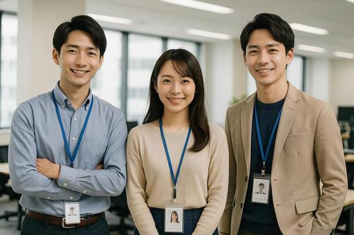 オフィスカジュアルの若手社員の写真