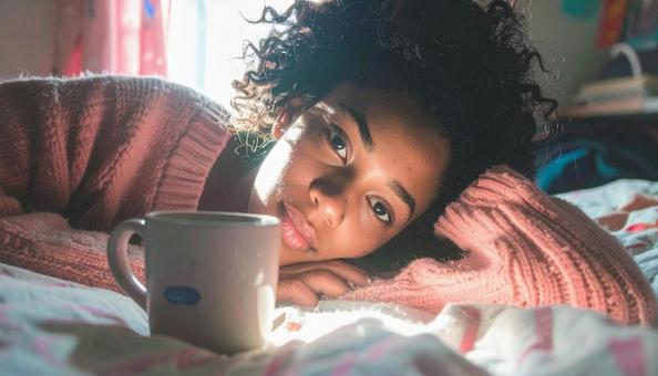 飲み物と女性 飲み物と女性の写真