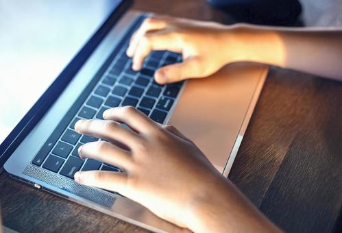 Hands working on a computer Typing 5, computer, laptop, keyboard, JPG