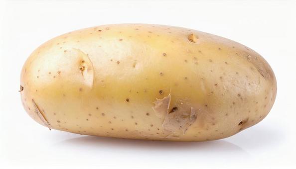 白い背景に皮付きのじゃがいもの写真