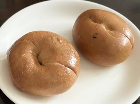 プレーンベーグル パン,ベーグル,食べ物の写真素材