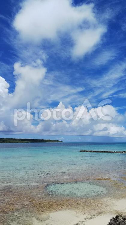 南国の海と空、雲 水域,旅,砂の写真素材