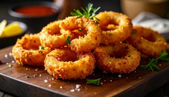 揚げ物 イカリング 揚げ物 イカリングの写真