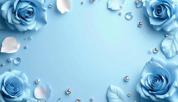 パステルブルーの夢/バラと宝石のフレーム パステルブルーの夢/バラと宝石のフレームの写真