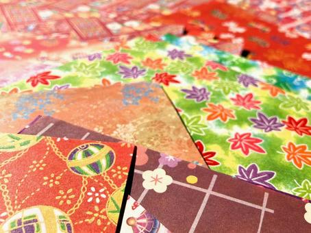 カラフルな千代紙たち 千代紙,たくさん,和柄の写真素材