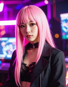 サイバーパンク・黒レースコスの彼女 サイバーパンク・黒レースコスの彼女の写真