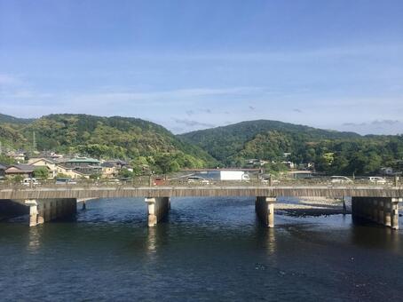 宇治川 宇治,宇治川,宇治橋の写真素材