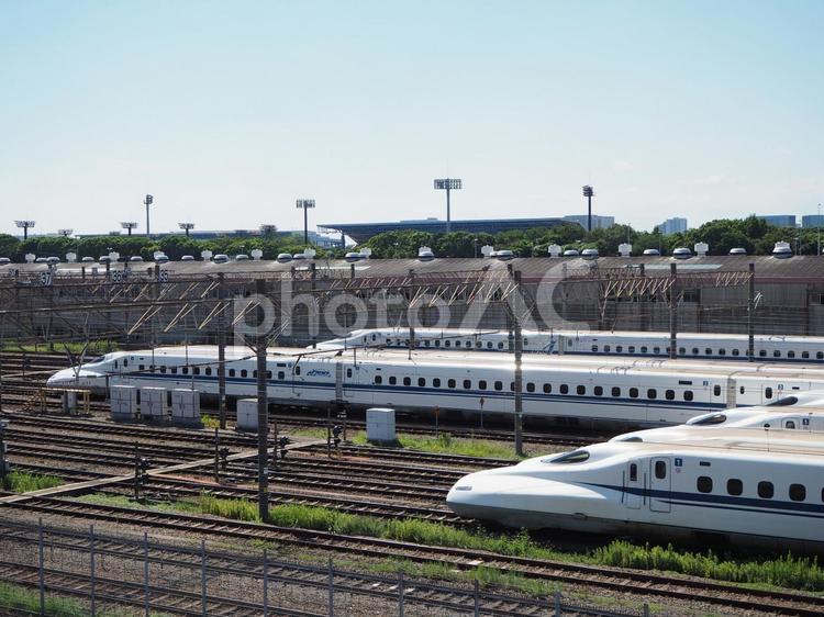 新幹線の操車場 新幹線,東海道新幹線,高速鉄道の写真素材