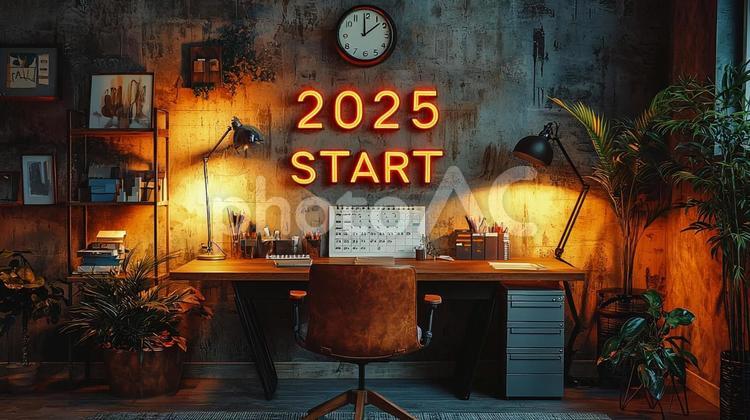 「2025年 START」と書かれた写真 2025,スタート,書き込みの写真素材