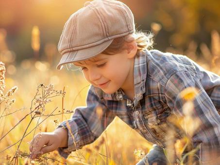子どもと秋の虫探し 子どもと秋の虫探しの写真