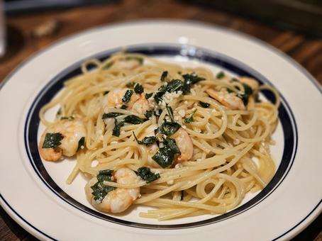 パスタ パスタ イタリアン,スパゲッティー,えびの写真素材