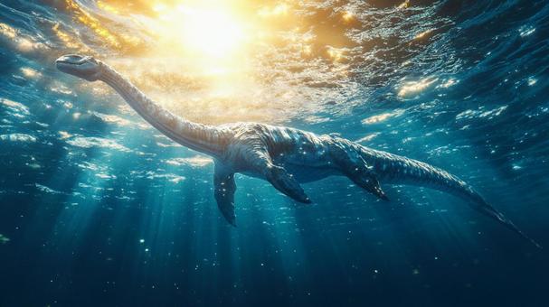海中のエラスモサウルス5 海中のエラスモサウルス5の写真