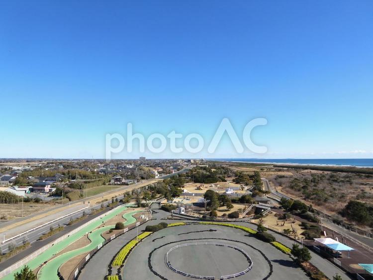 蓮沼海浜公園の展望塔からの風景 展望塔,展望,眺望の写真素材