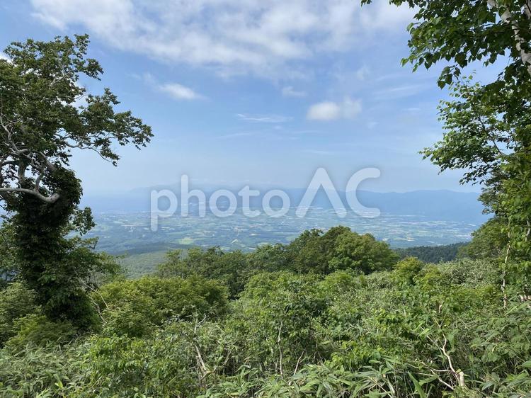 北海道共和町絶景スポットから泊原発 共和町,泊原発,自然休養林の写真素材