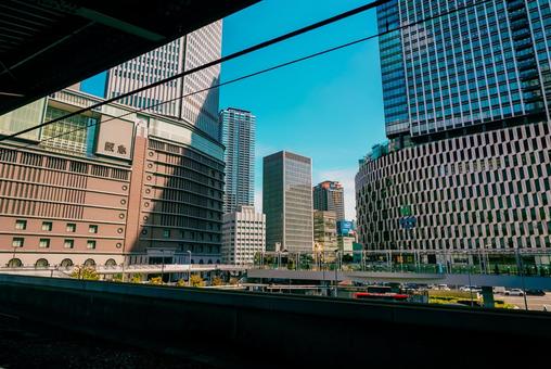 【大阪】大阪駅の街並み 大阪駅,関西,梅田の写真素材