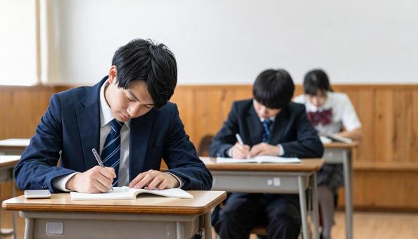 ライバル 予備校で勉強する学生 ライバル 予備校で勉強する学生の写真