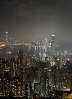 香港の夜景 香港の夜景 夜景,香港,ビルの写真素材