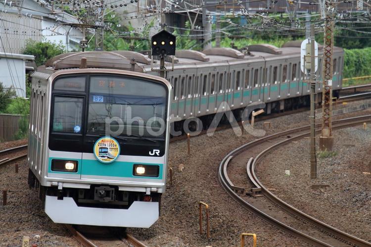 JR常磐緩行線、209系1000番台 jr,常磐緩行線,常磐線の写真素材