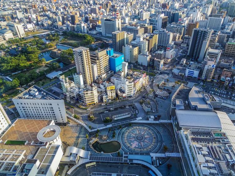 【香川県】高松シンボルタワーからの風景 高松シンボルタワー,展望台,高松駅の写真素材