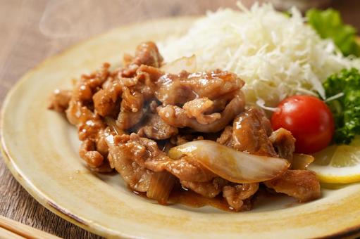 豚しょうが焼き 豚しょうが焼き 豚生姜焼き,豚しょうが焼き,豚こま切れ肉の写真素材