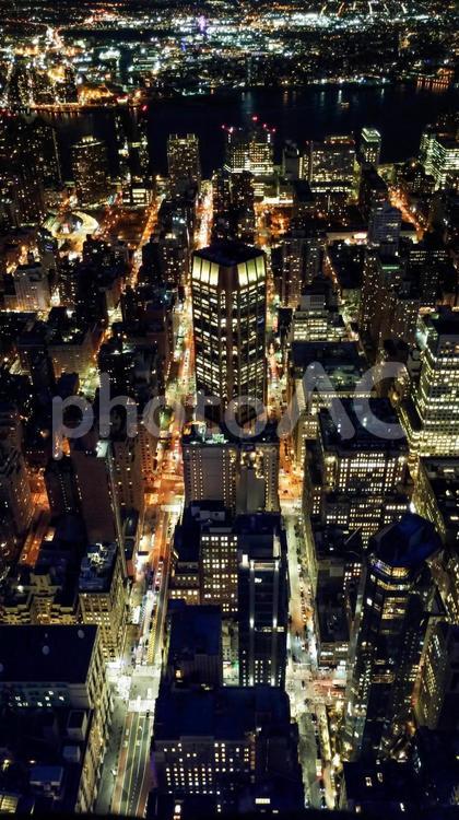 ニューヨーク・エンパイアステートビルから眺め（夜景） ニューヨーク,マンハッタン,エンパイアステートビルの写真素材