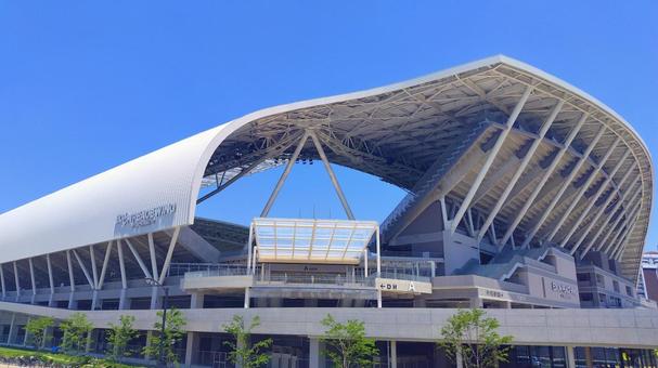 【広島県】エディオンピースウィング広島 スタジアム,競技場,広島の写真素材