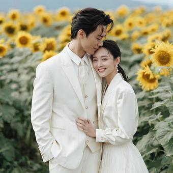 愛情あふれる表情でキスをするカップル 愛情あふれる表情でキスをするカップルの写真