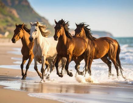 野生の馬 野生の馬の写真