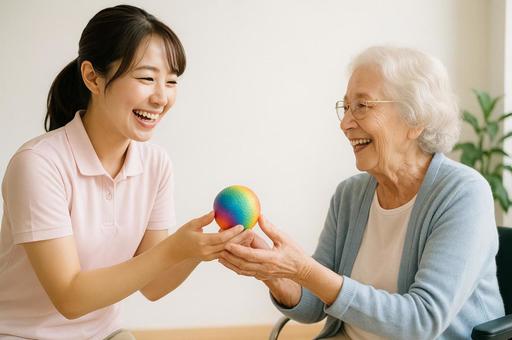 作業療法ボール運動 作業療法ボール運動の写真
