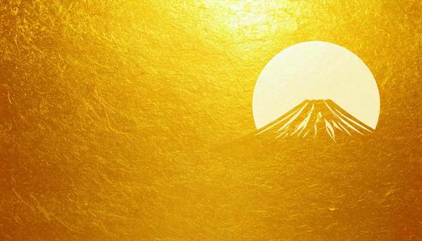 富士山 後光 金色の紙の質感のある背景 富士山 後光 金色の紙の質感のある背景の写真