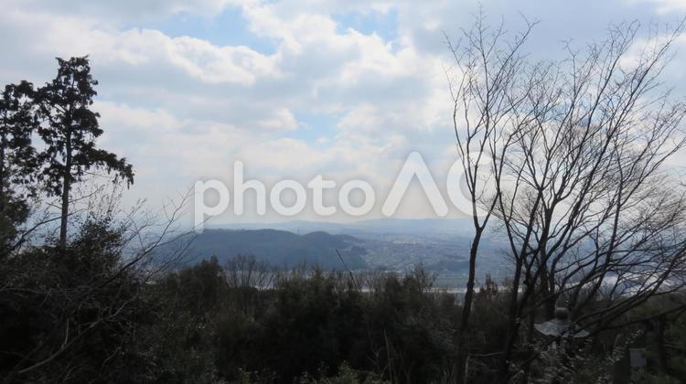 山崎合戦古戦場　天王山　旗立松からの眺望 山崎古戦場,山崎合戦古戦場,山崎の戦いの写真素材