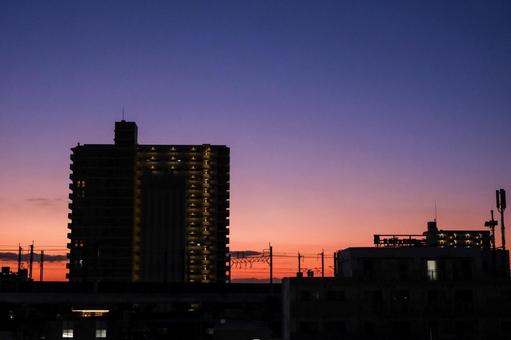 Magic hour and buildings, JPG