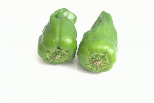 白い背景にグリーンのピーマン 白い背景にグリーンのピーマン ピーマン,野菜,ベジタリアンの写真素材