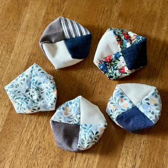 青系お手玉5個 手作り,かわいい,ハンドメイドの写真素材