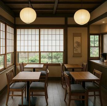 和風カフェの店内の写真