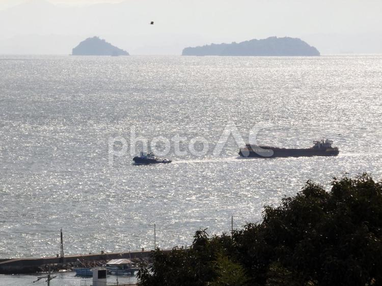 瀬戸の海 瀬戸内海,海,船の写真素材