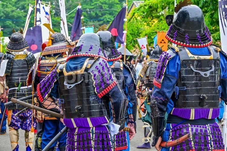武者行列（Samurai） 戦国武者,侍,刀の写真素材